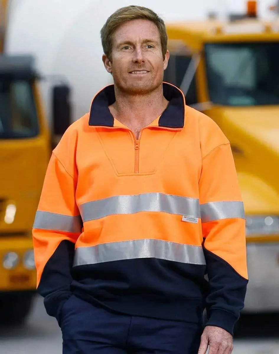 Hi-vis Long Sleeve Fleece Sweat SW14 Metro Workwear.